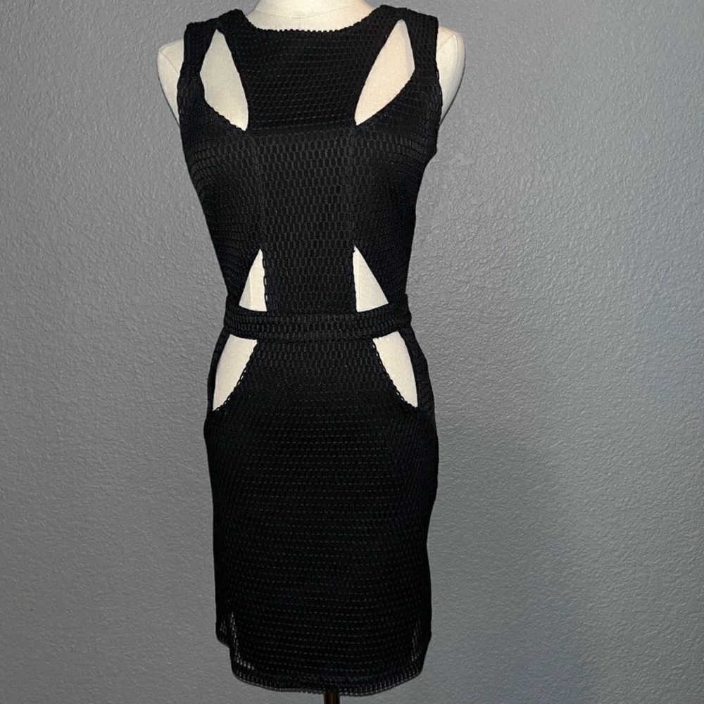 SB by Sheri Bodell Black Textured Cut-Out Bodycon Dress XS